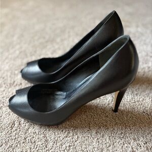 Cole Haan Black Peep-Toe Heels